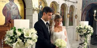 Ένας σικ γάμος σε λευκό και λαδί για τη Συρματένια και τον Παναγιώτη!
